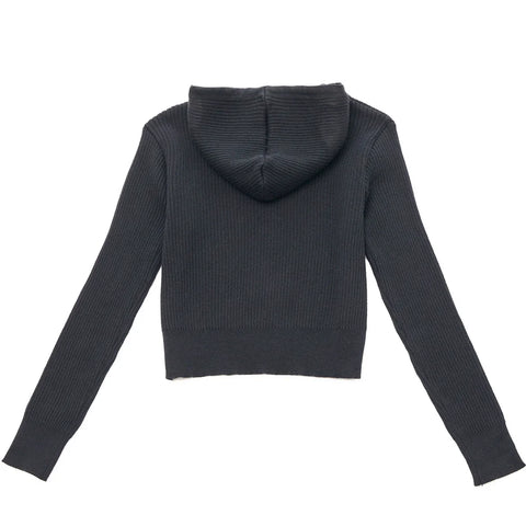 I'm NOT KYLIEJENNER hooded black knitted jacket