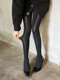Thin pantyhose with vertical stripes