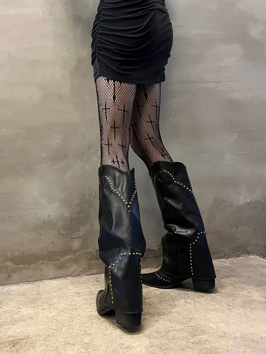 Cross fishing net socks, Asian pantyhose, hollowed out mesh