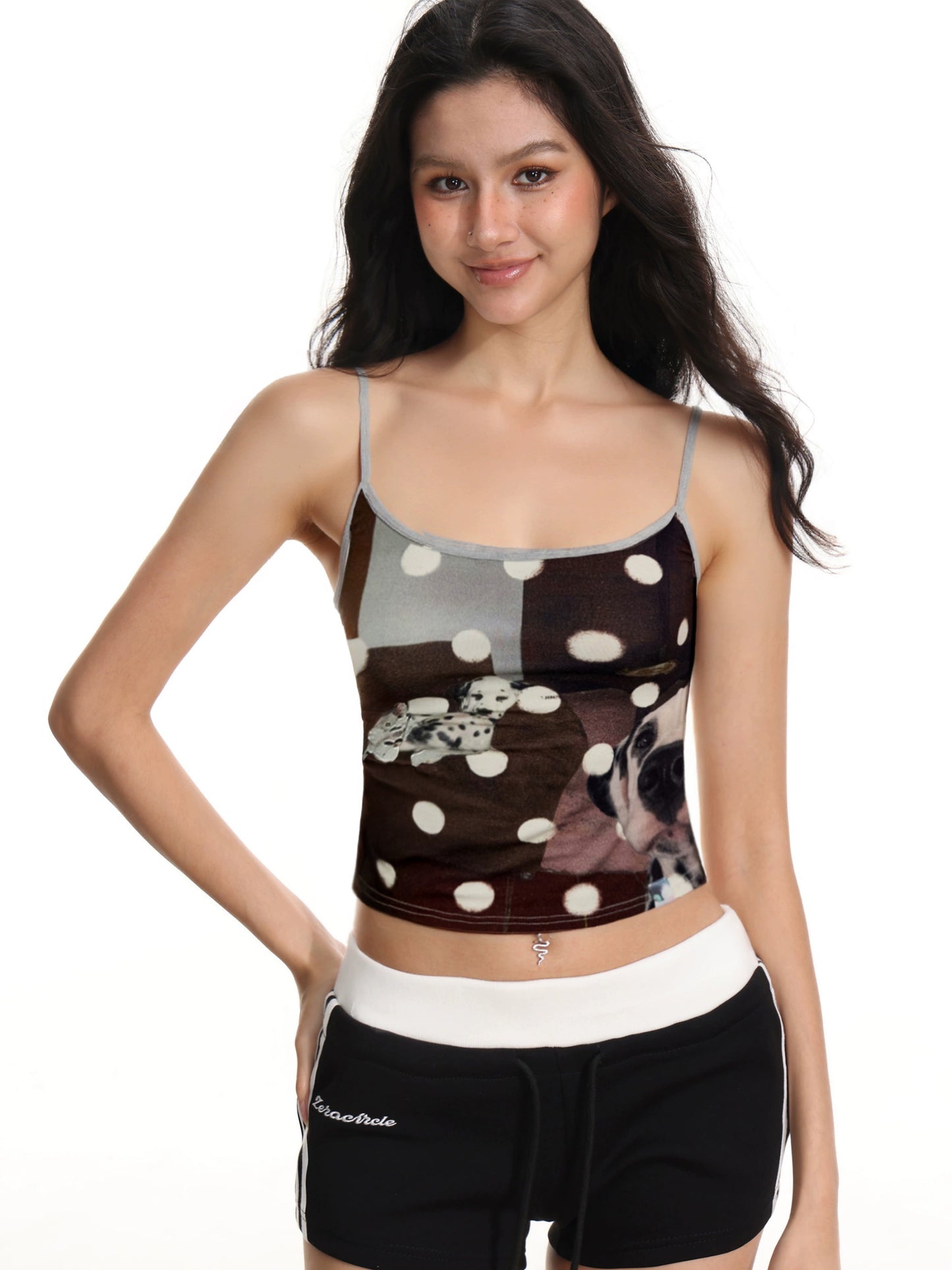 Dog printed short top