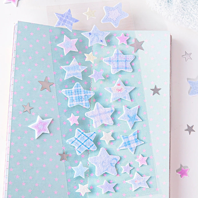 Star shaped three-dimensional felt decorative sticker