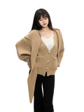 Shawl knitted sweater coat