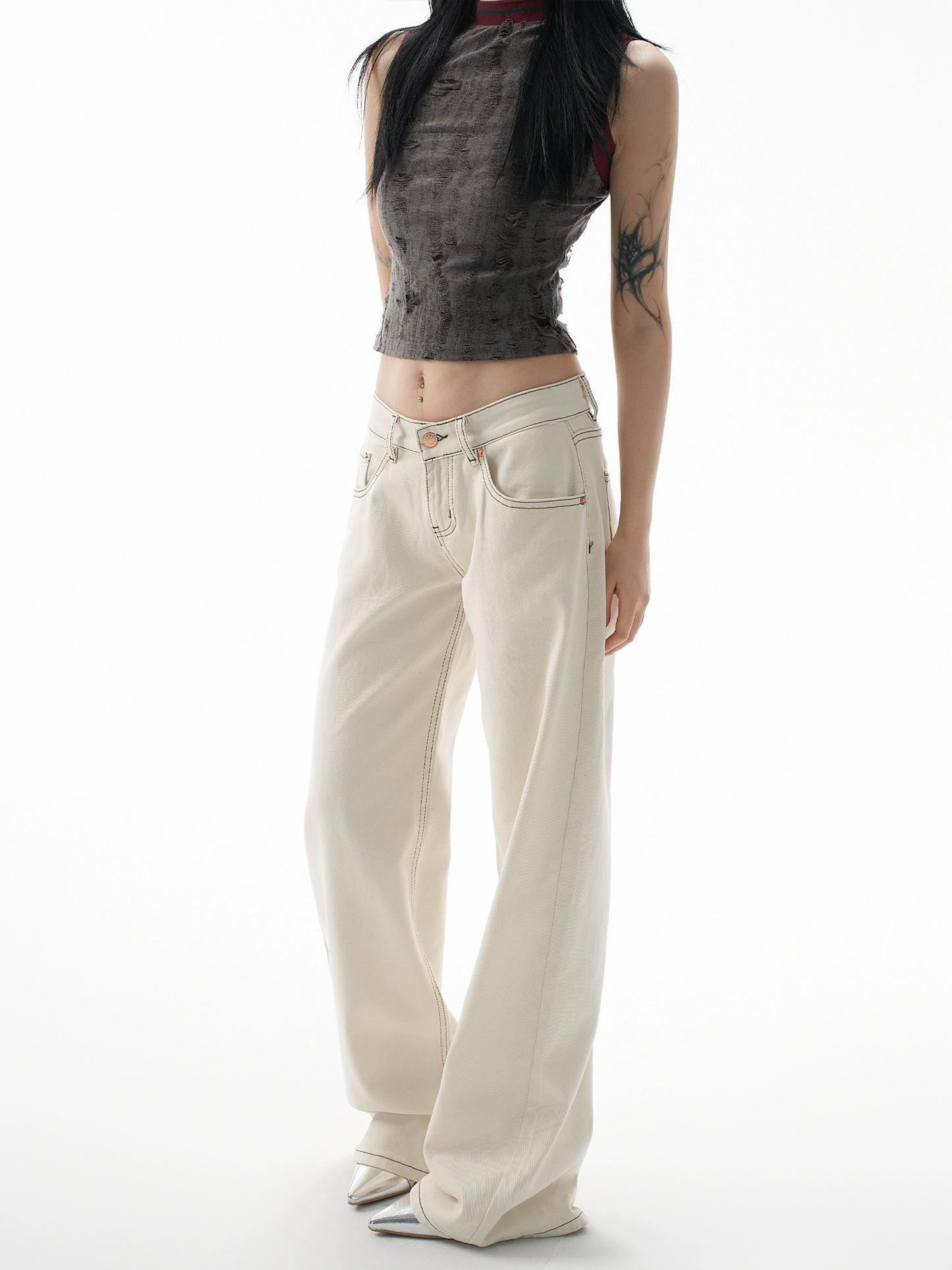 Apricot low rise jeans