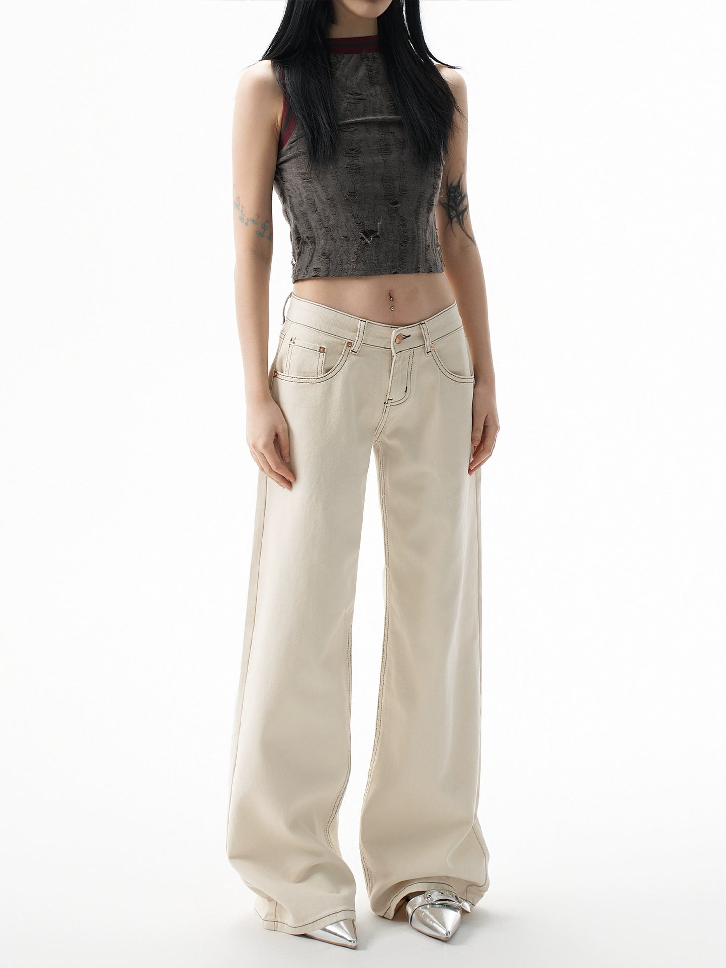 Apricot low rise jeans