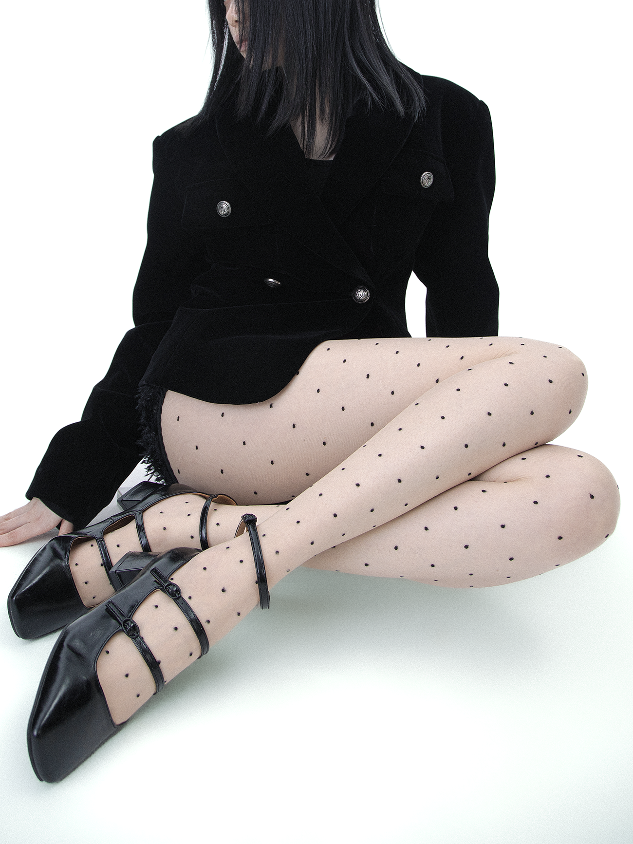 Round Dot Wave Dot Silk Stocking