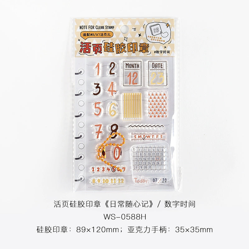 Daily Random Notes, Loose leaf Silicone Seal Set, Checkin Plan