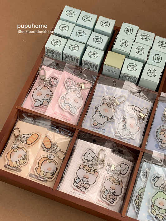 Mantou Cat Pupu Acrylic Keychain Cute