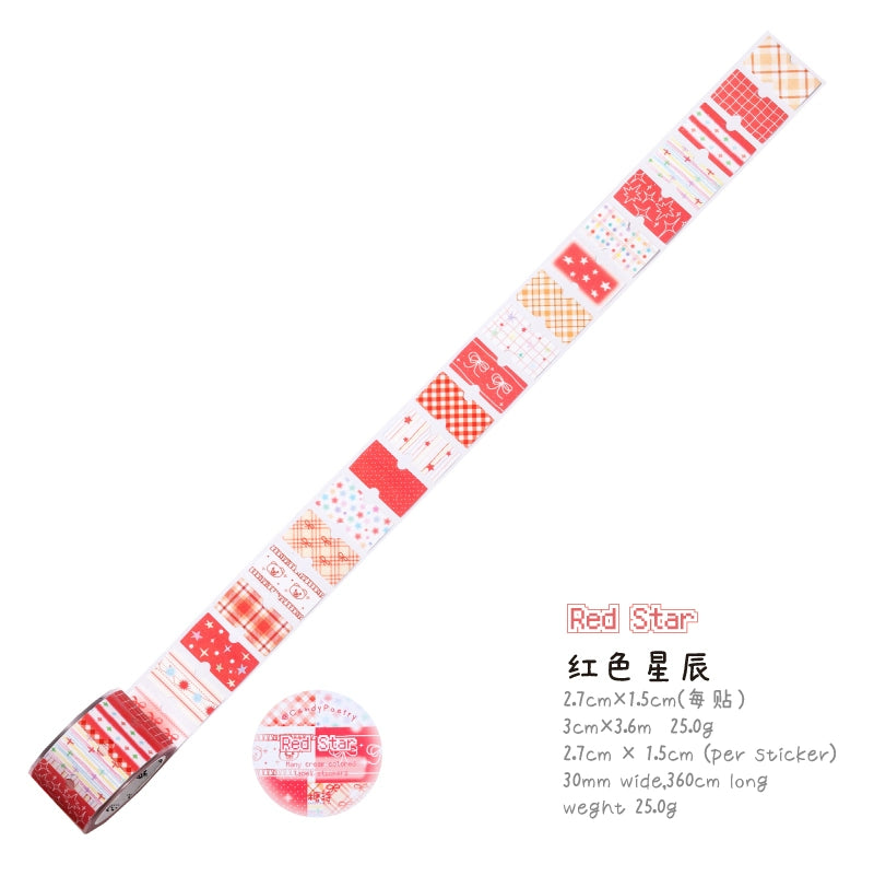 Cute label, hand tent tape, cream salt label sticker