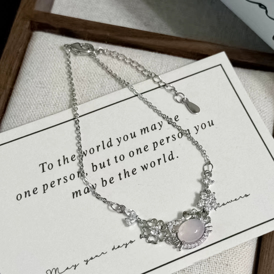 Sakura Pink Diamond KT Bracelet Necklace