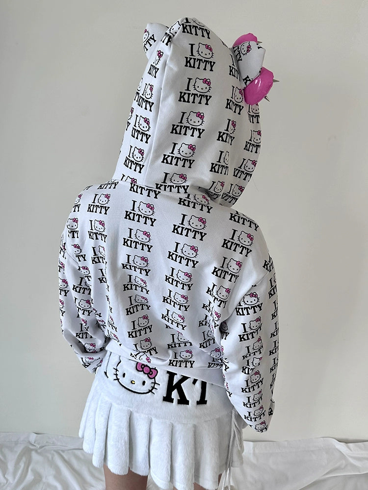 I love KITTY hooded sweater full of cat ears