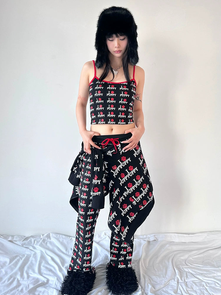 I love puppies full print cotton cami