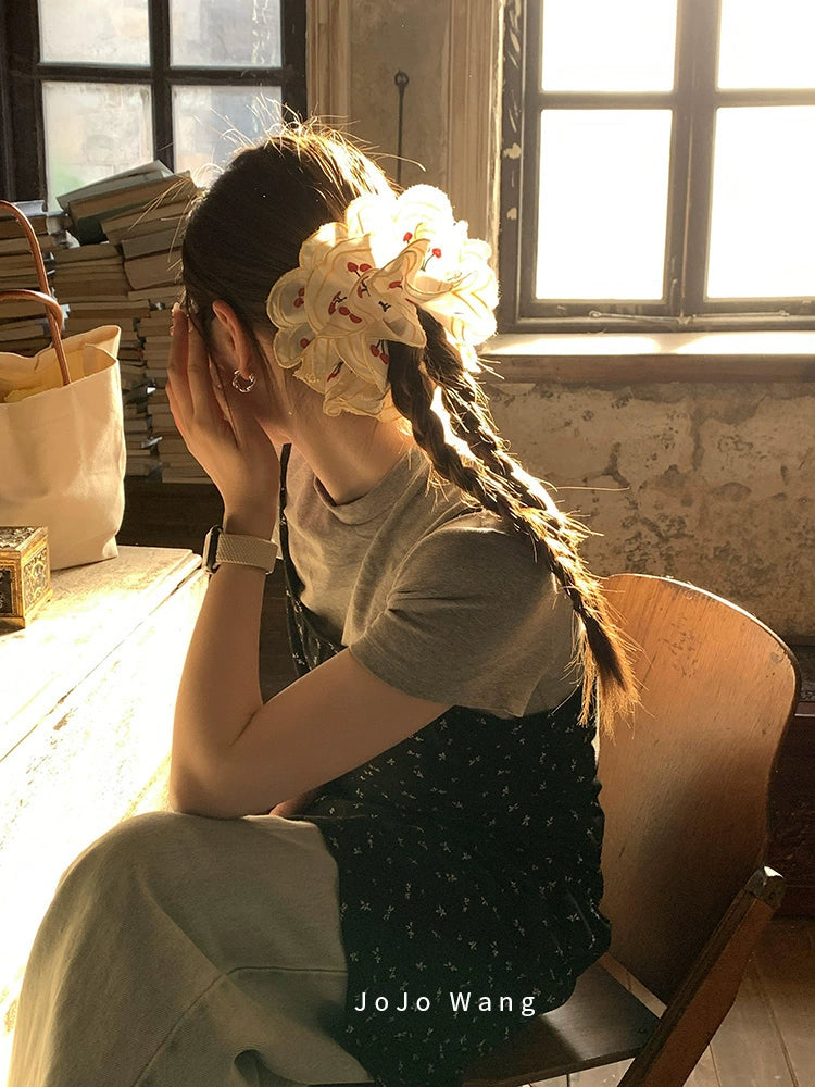 Cherry Baby~Embroidered 3D Scrunchie