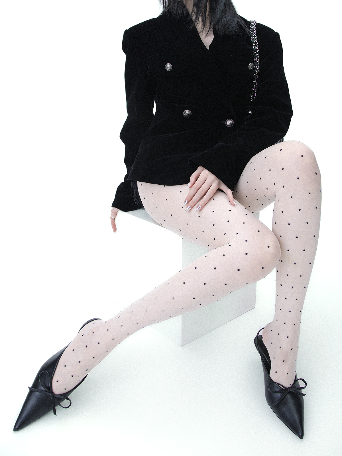 Round Dot Wave Dot Silk Stocking