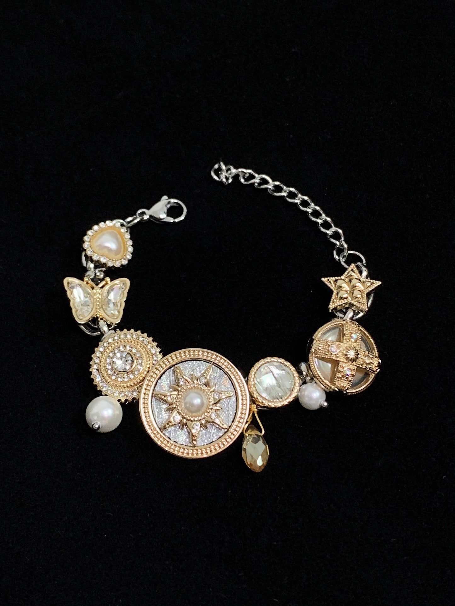 Athena 2.0 Gold Sun Button Titanium Steel Necklace