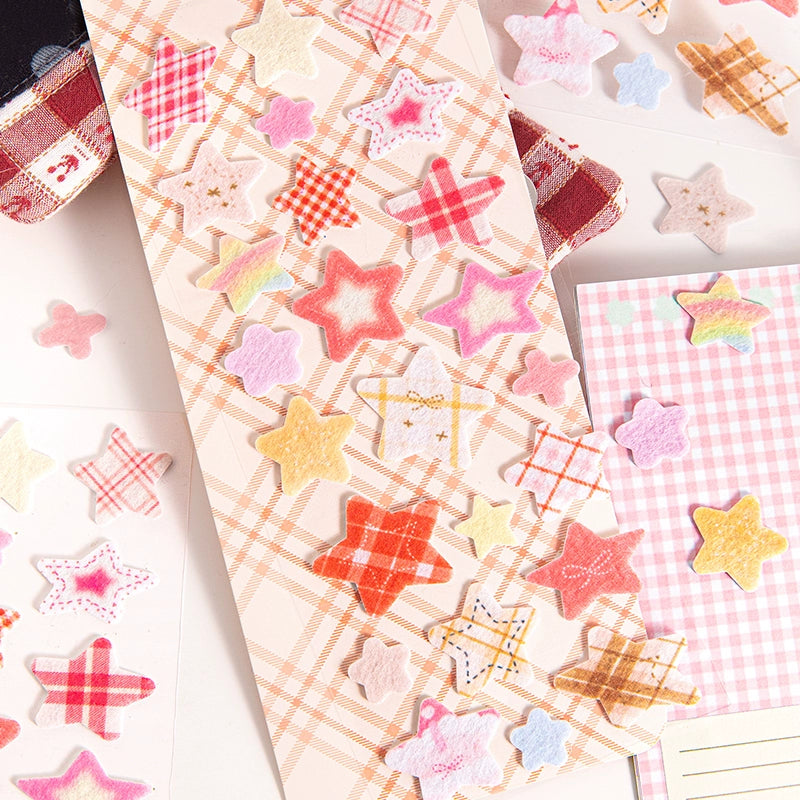 Star shaped three-dimensional felt decorative sticker