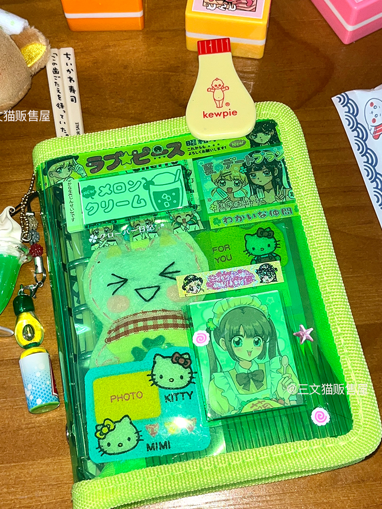 Shibuya Showa M5 ring binder notebook, inner pages storage card book, PVC strap