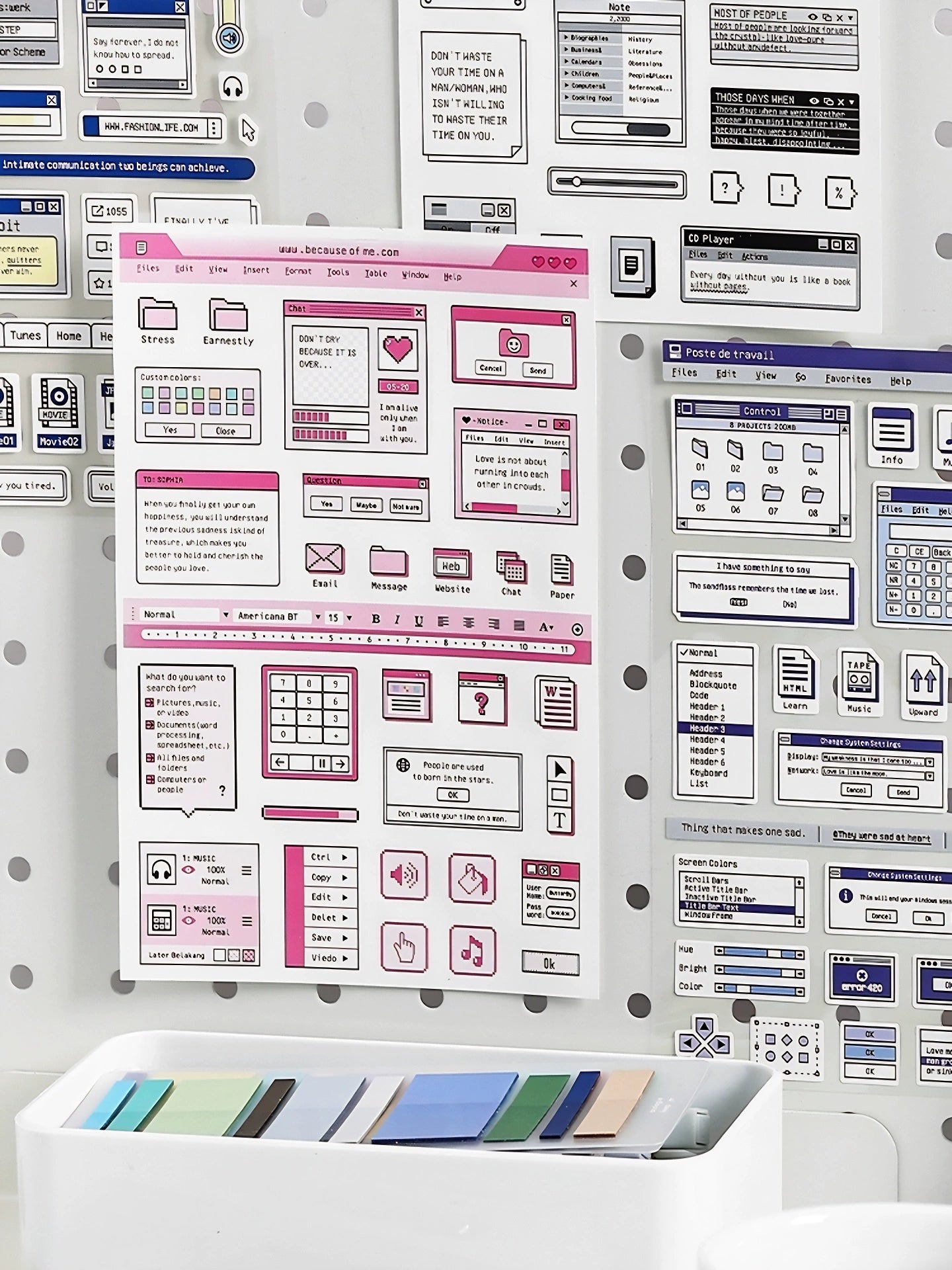 Computer dialog box manual account sticker