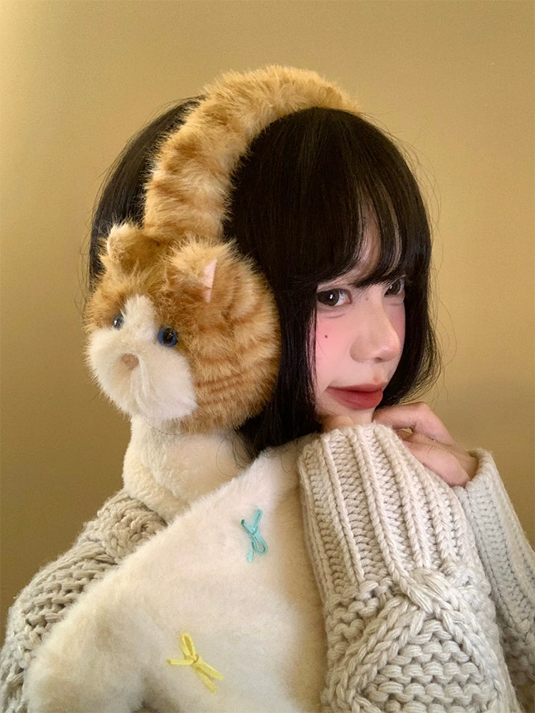 Cat plush earmuffs