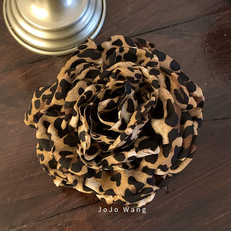 Leopard print bow hair clip