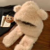 Cute rabbit ears, hat, scarf in one