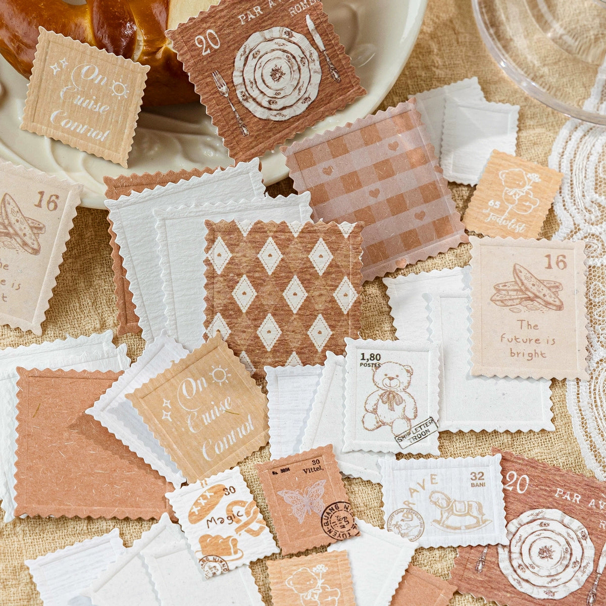 20pics relief stamp tent sticker