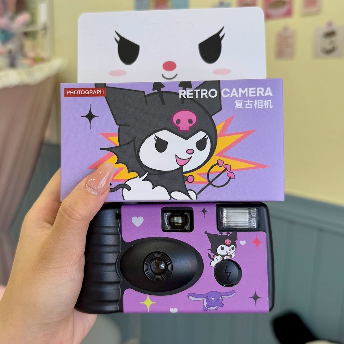 Kuromi disposable film camera, point and shoot film