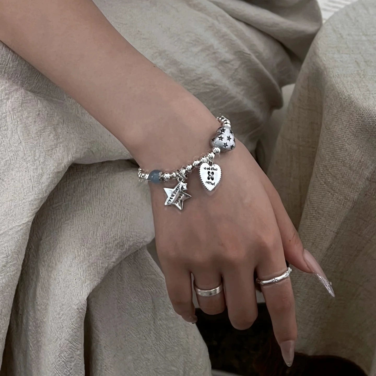 Zircon Ring Bracelet with Circular Principle