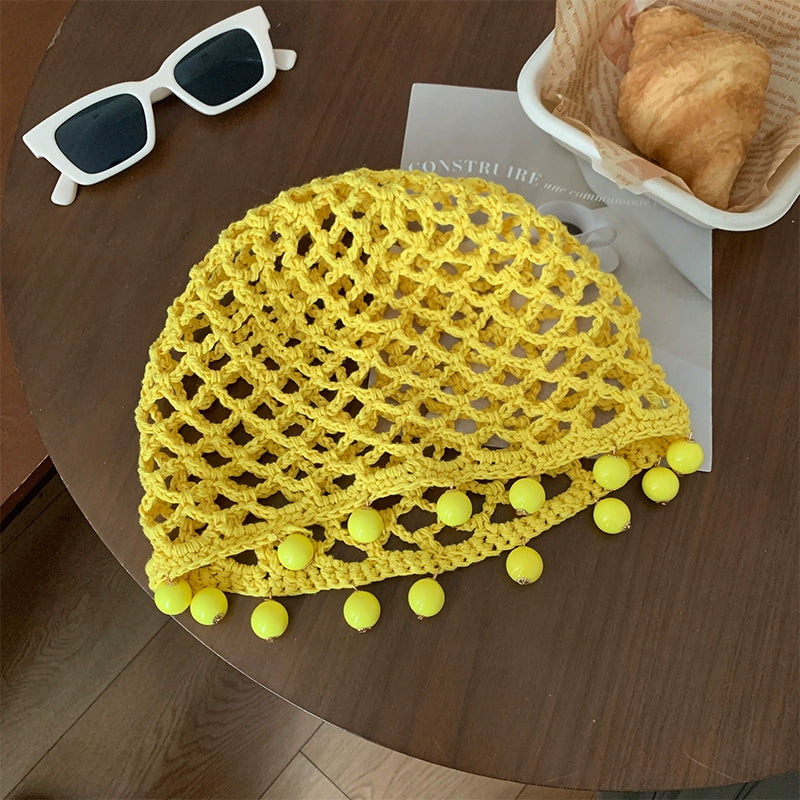 Hand woven hollow round bead toe cap