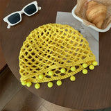 Hand woven hollow round bead toe cap