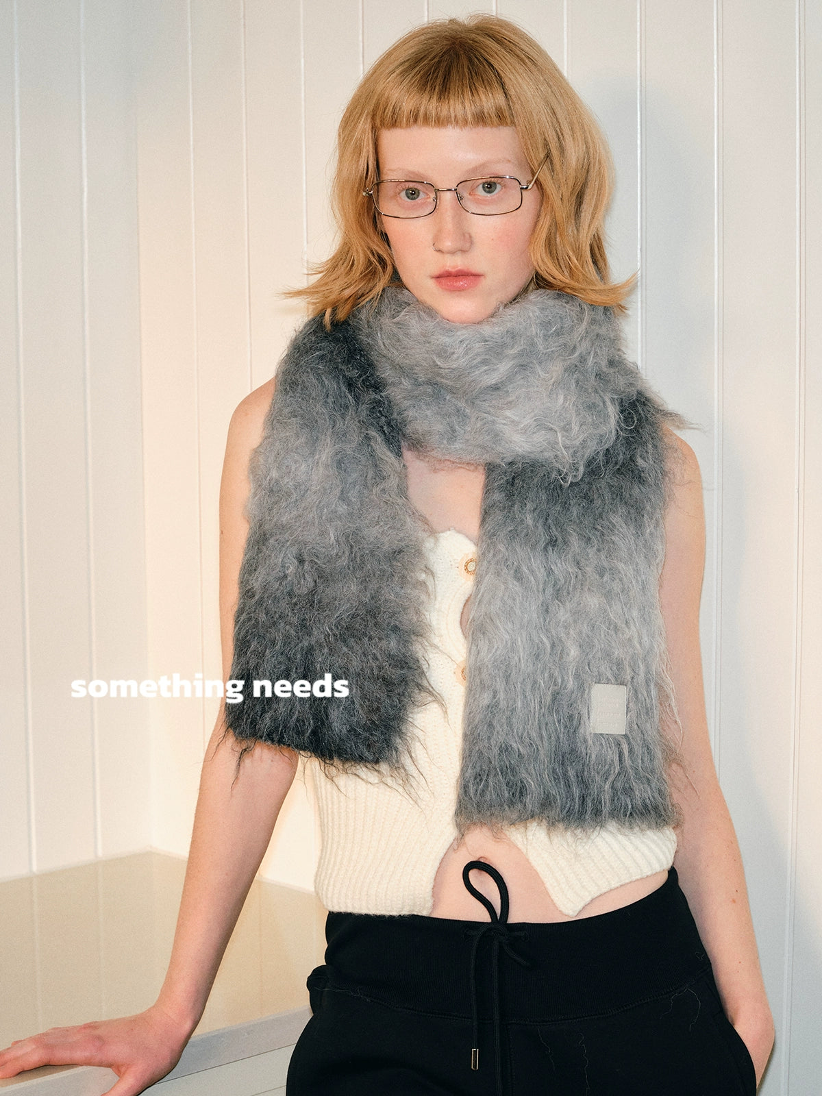 Gradient warm soft plush scarf