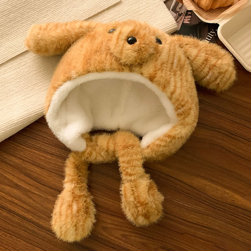 Cute tiger patterned dog scarf, earmuffs, gloves, three piece set