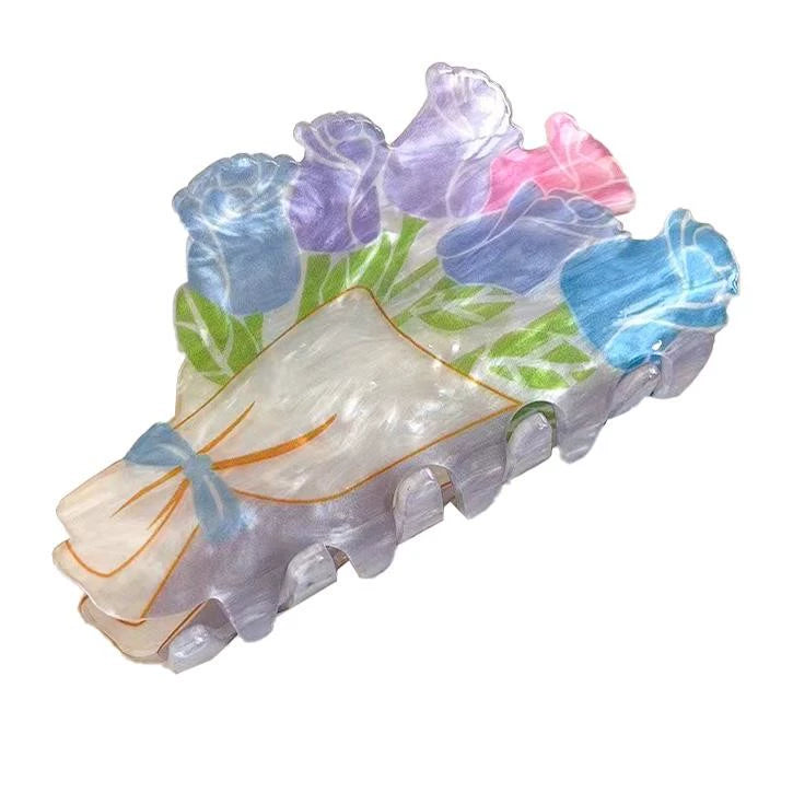 Spring Garden Flower Hair Shark Clip
