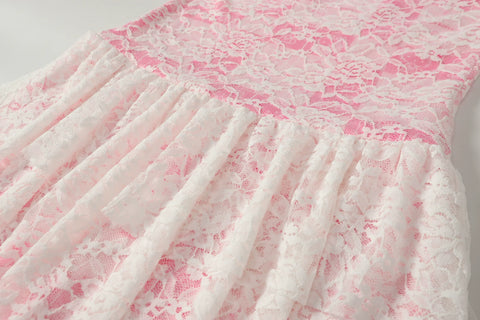 three-layer white lace dress