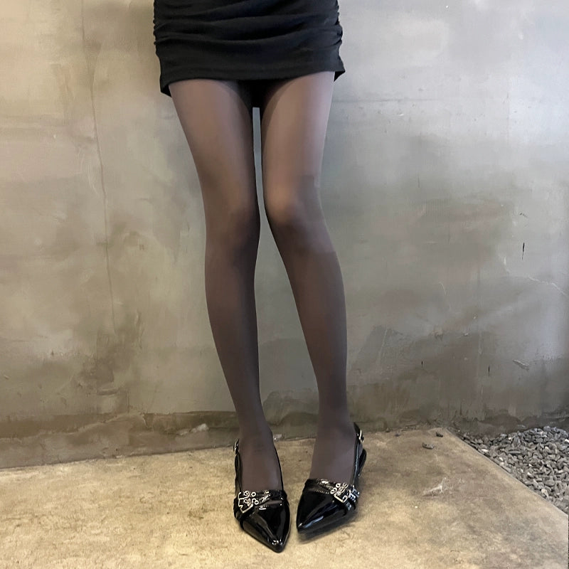 Grey pantyhose velvet stockings leggings