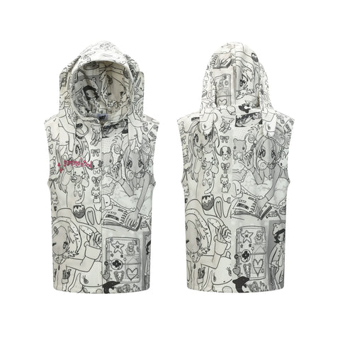 Midnight Grey Bunny Hooded Vest