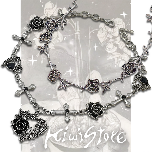 Thorn Rose Necklace y2k