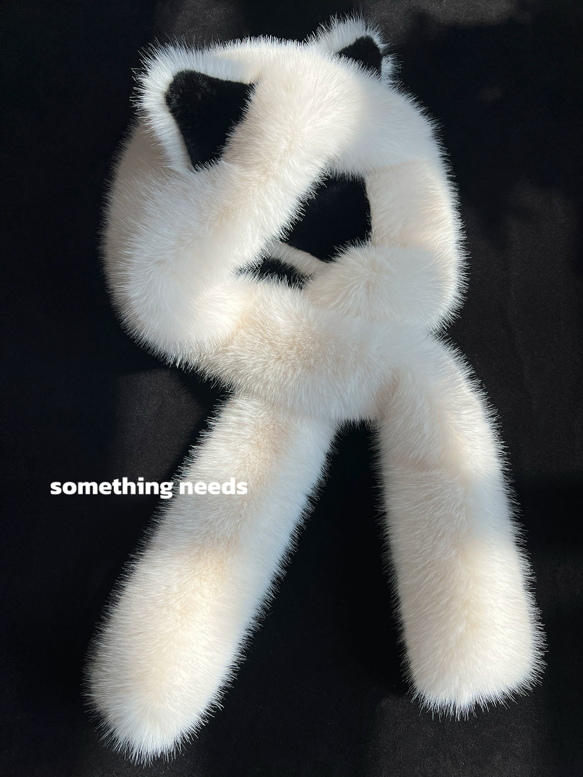 Cute rabbit ear plush hat scarf one-piece