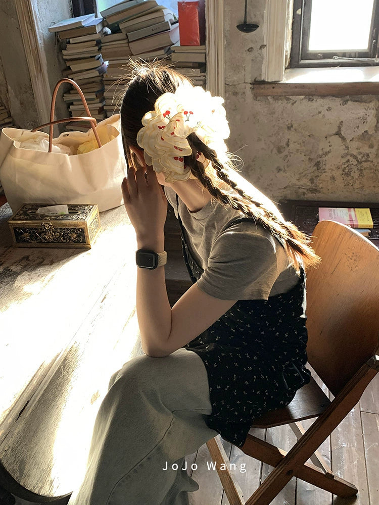 Cherry Baby~Embroidered 3D Scrunchie