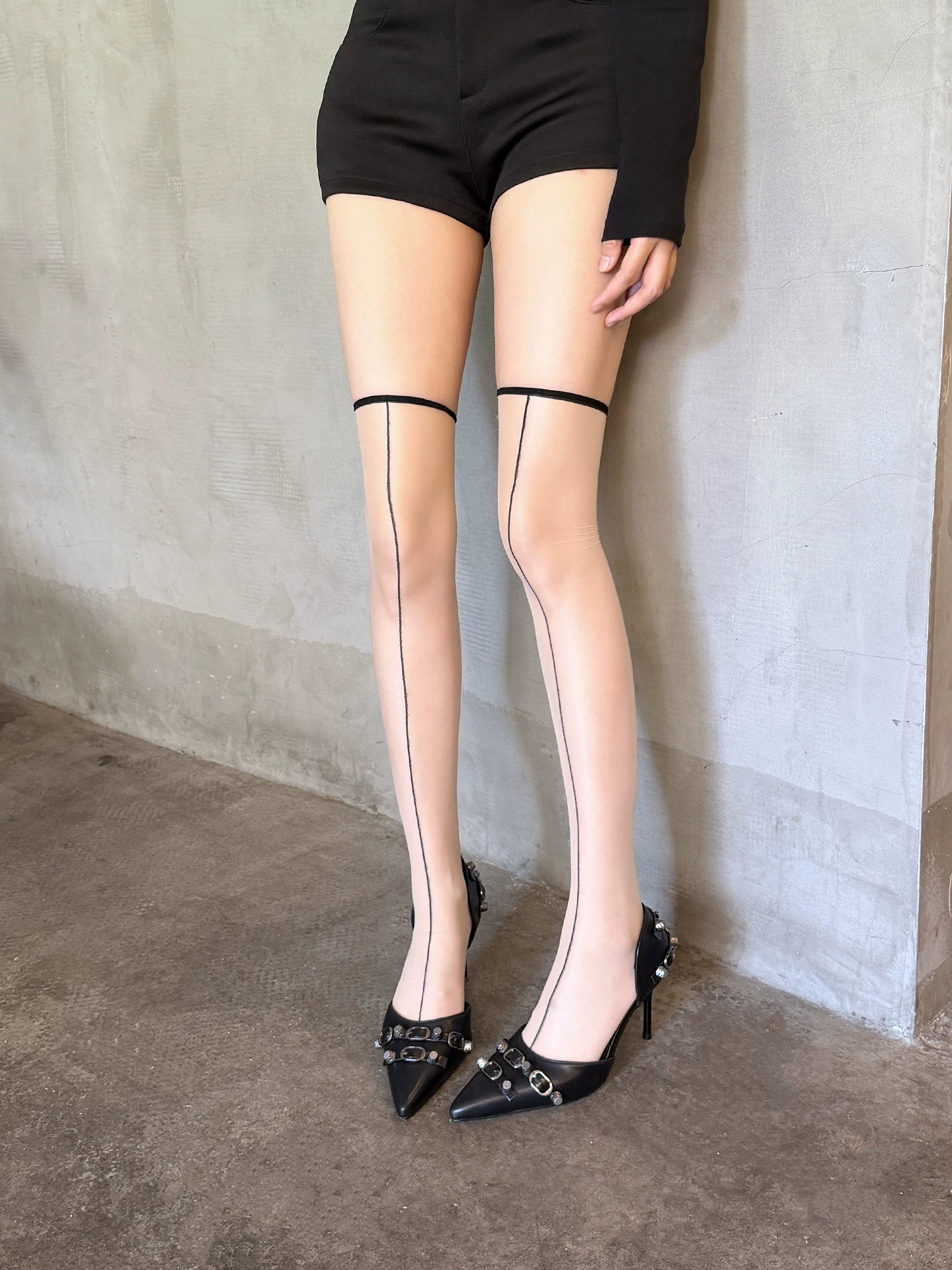 Aurora shiny silk stockings women's shrimp thread