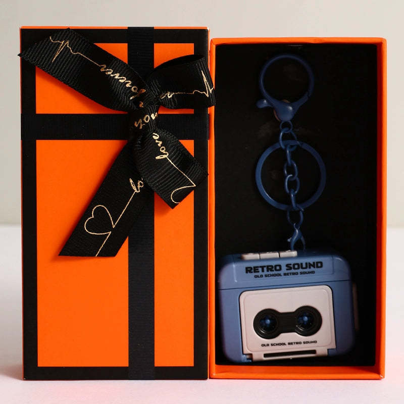 Retro Recording Phonograph Mini Tape Machine Keychain