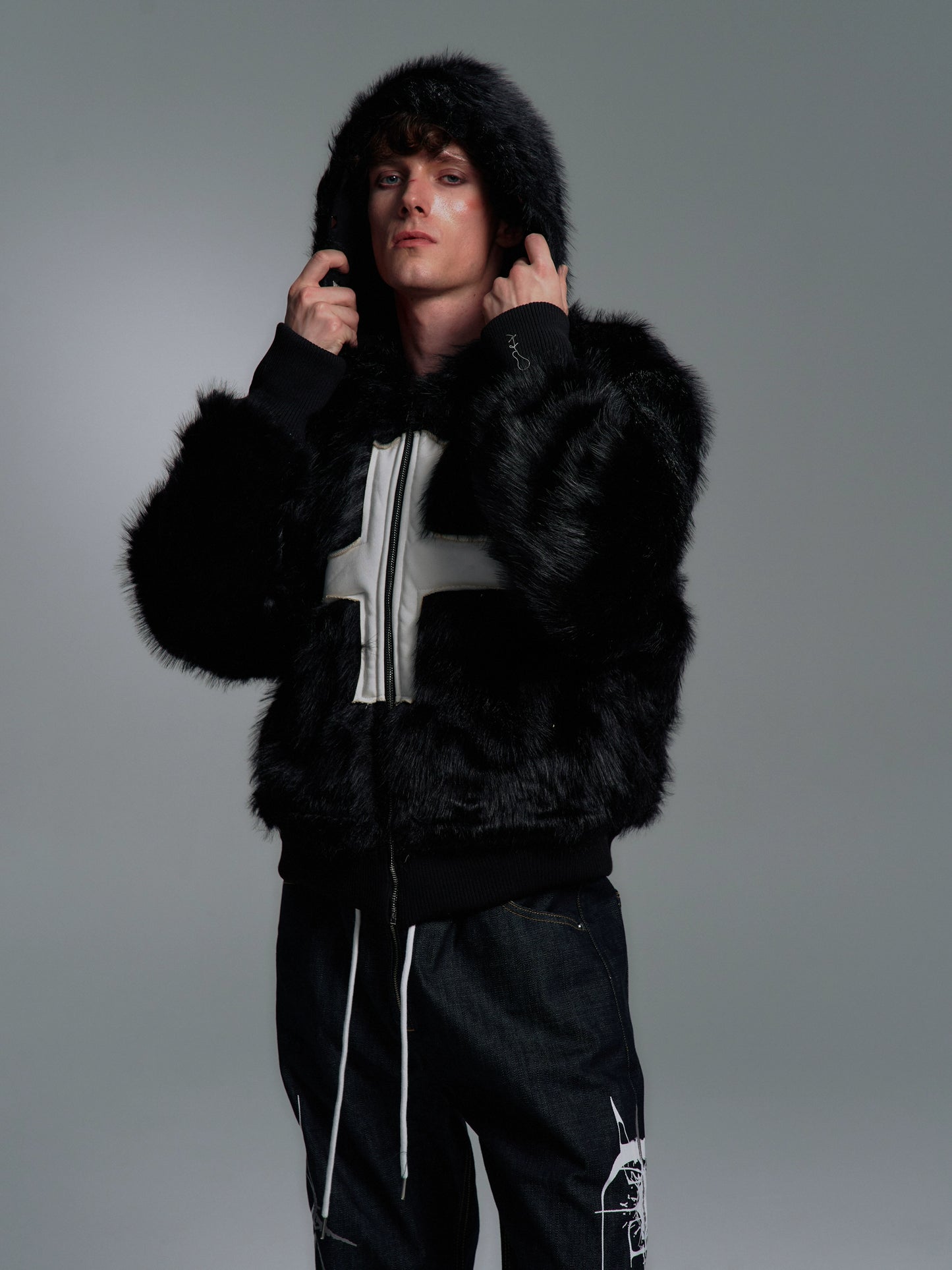 Seal cross imitation mink fur grass rivet double-sided coat of the "Cyrus Empire"