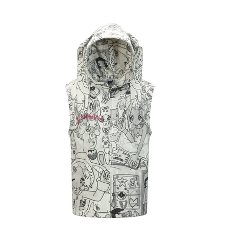 Midnight Grey Bunny Hooded Vest