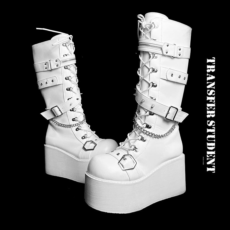 Punk thick soled knight boots