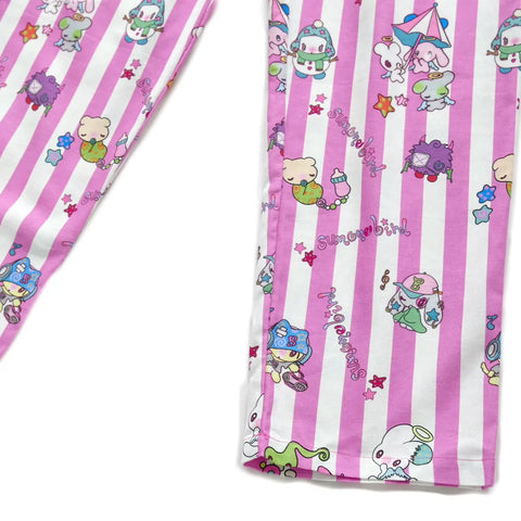 Pink striped cute doll pajama pants