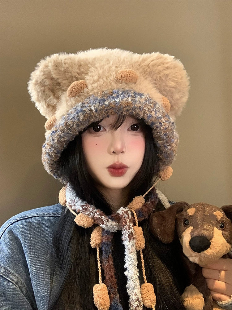 Little Bear Ears Plush Hat