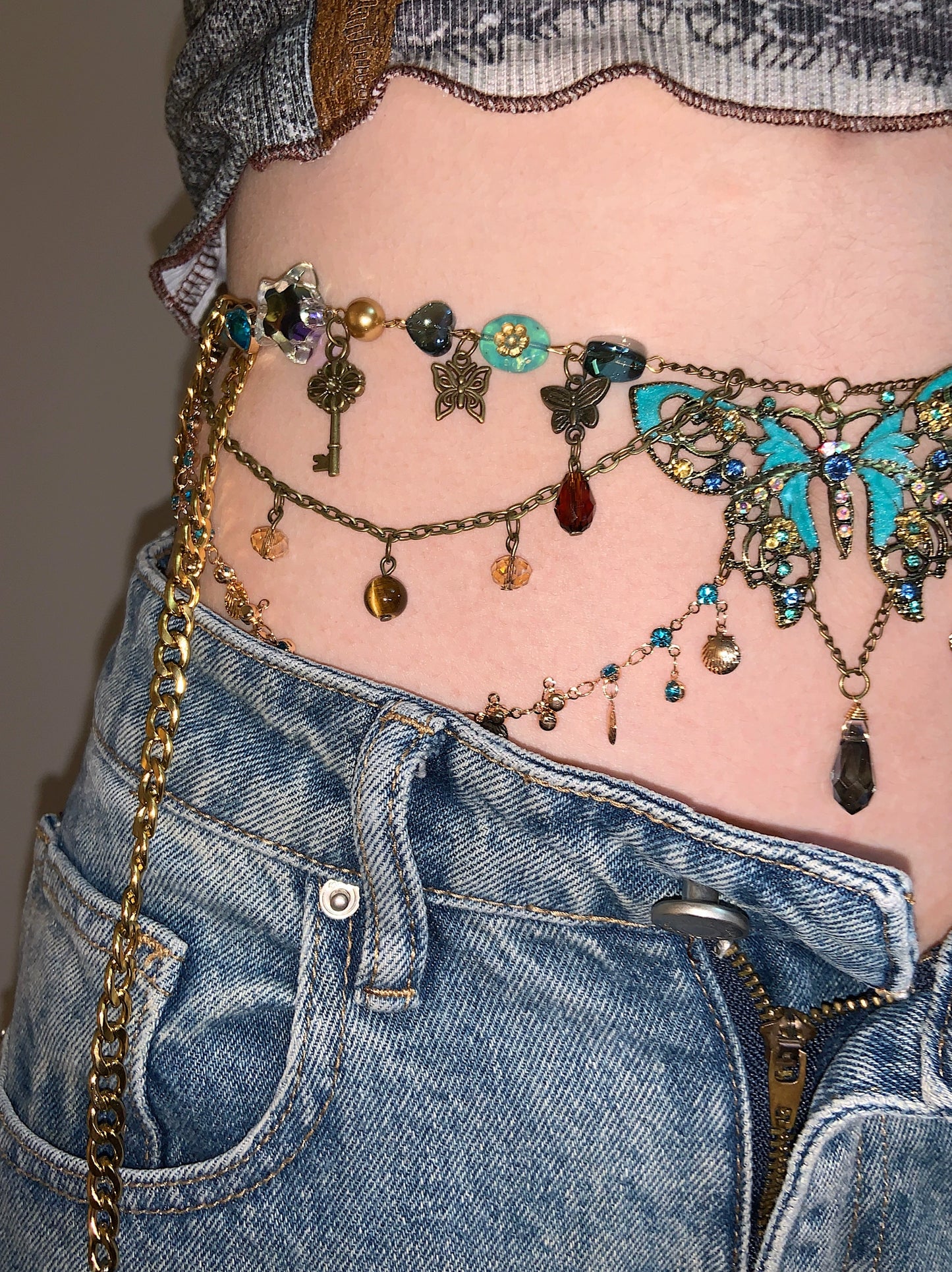 Hathaway Butterfly Bead Necklace Waist Chain