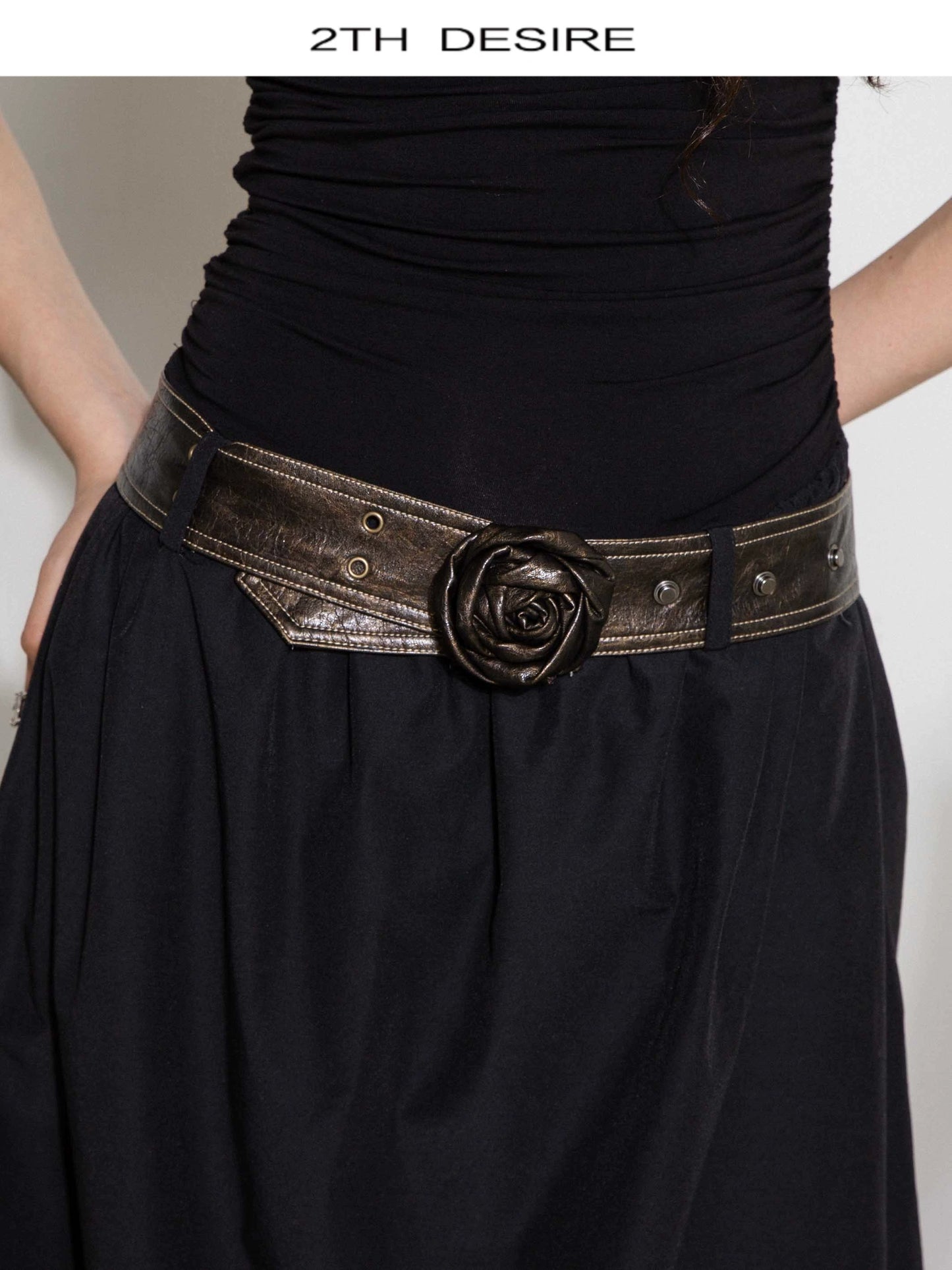 Vintage waist chain rose belt