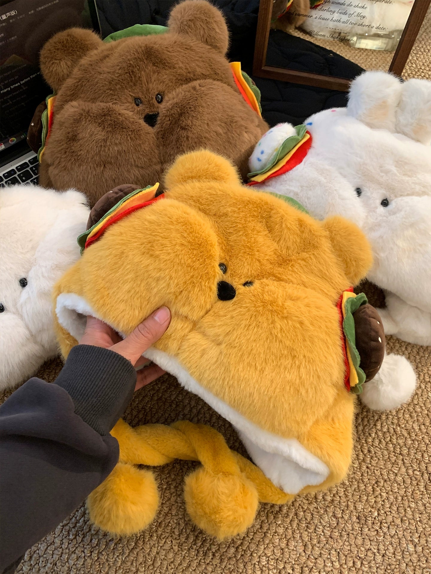 Burger Bear Hat and Scarf in One