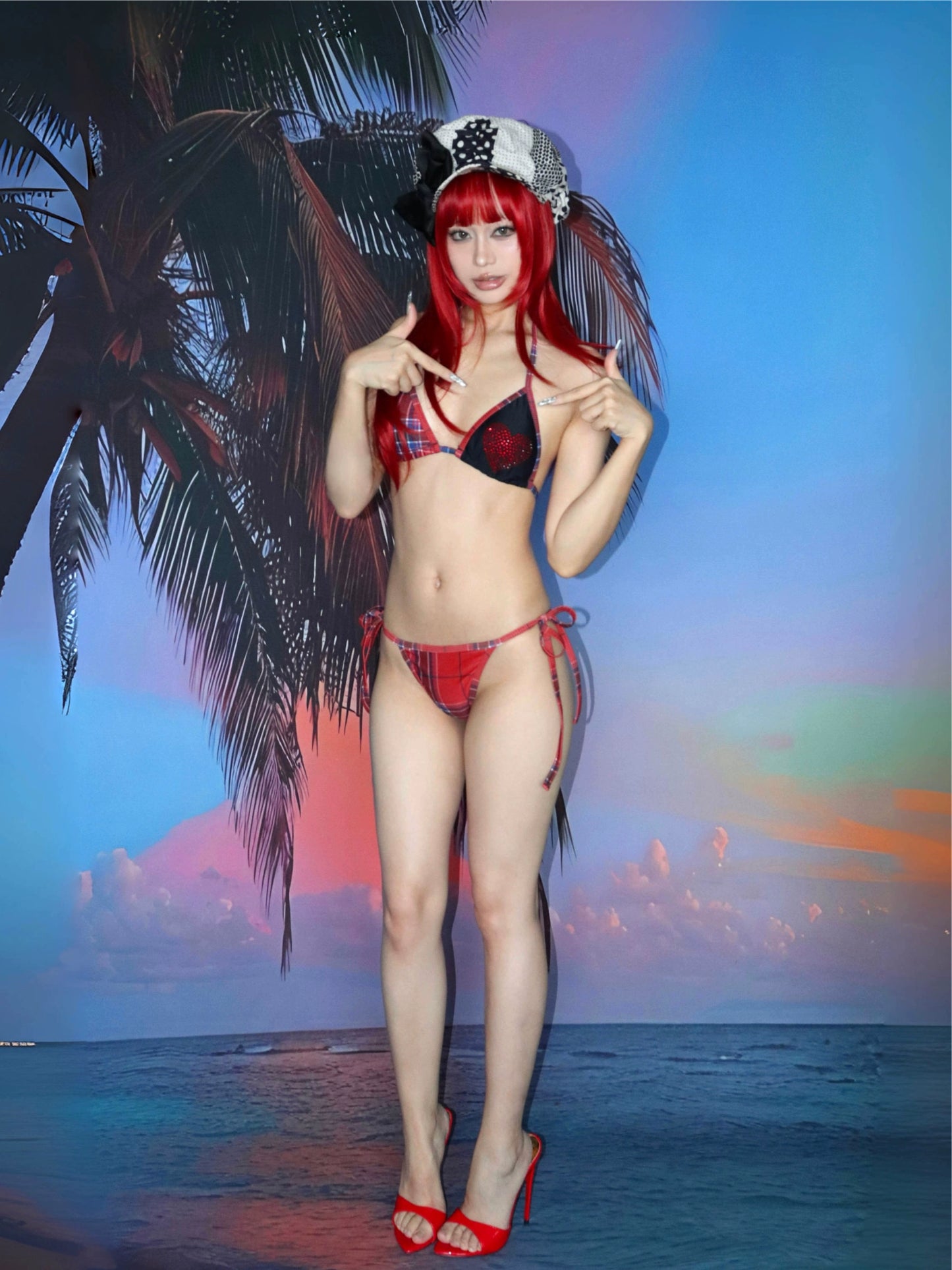 scheme love rhinestones swimsuit