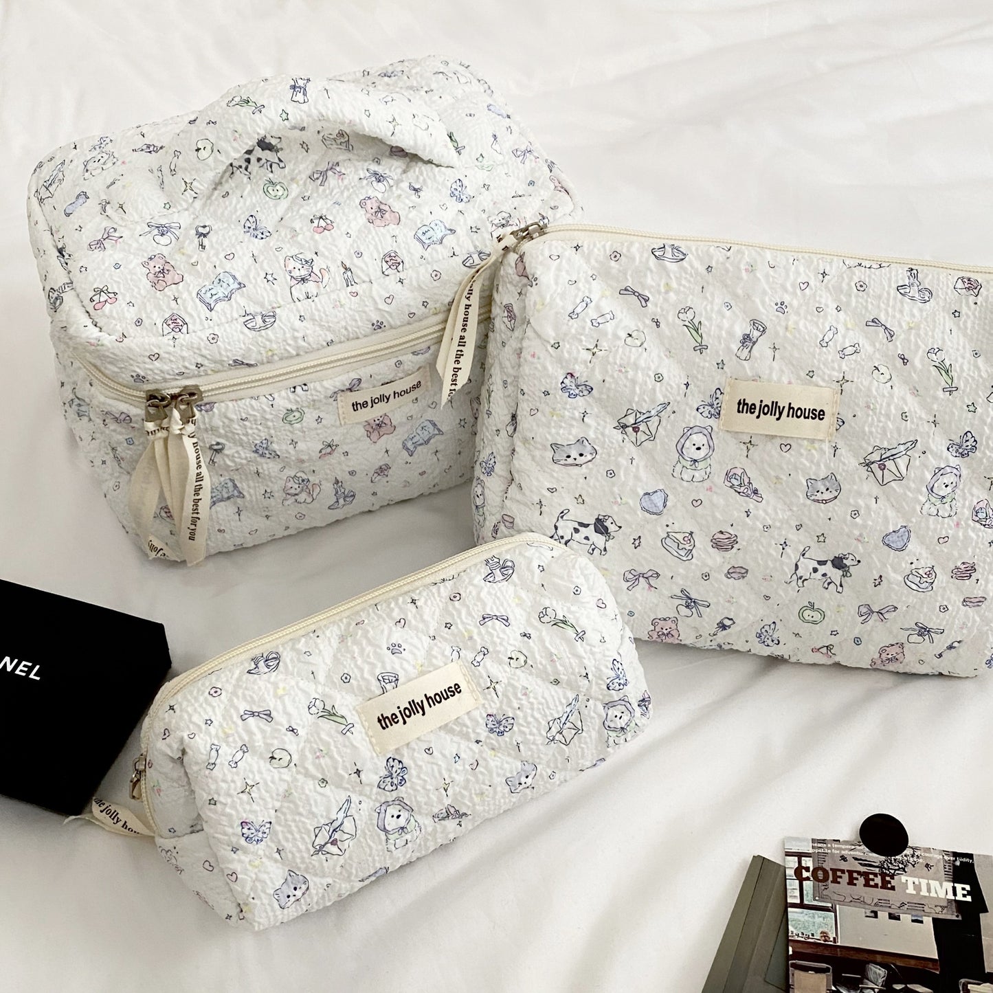 Light Blue Hello Kitty Printed Storage Bag